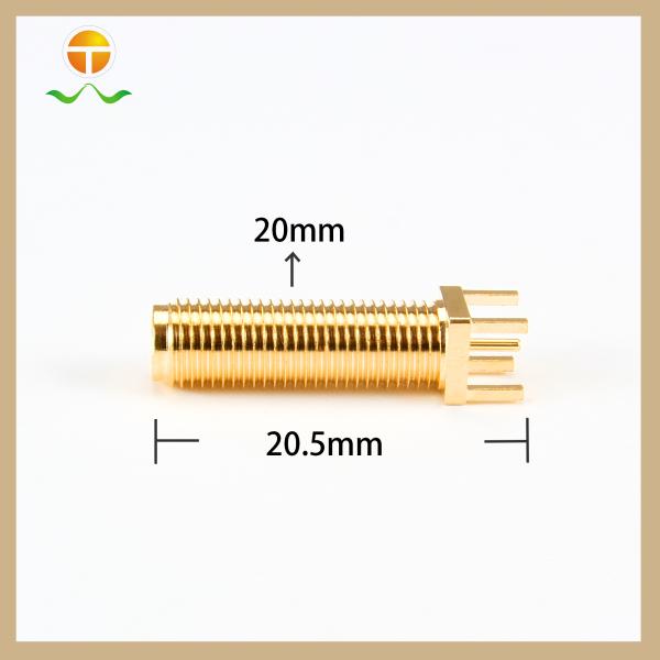 Brass Gold Plating Female PCB Mount RF Connector SMA-KE-125-20.5-2