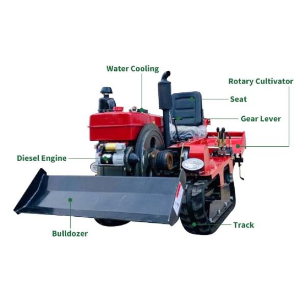 Rubber Track Small Crawler Tractor Multifunctional Paddy Field Crawler Mini Tractor 25 Hp