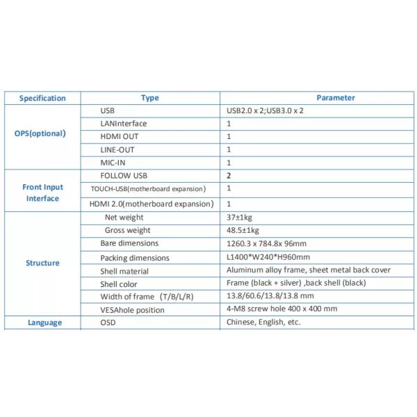 JCVISION 6.5ms Interactive Whiteboard For Distance Learning , 65 Inch Smart Board Panels