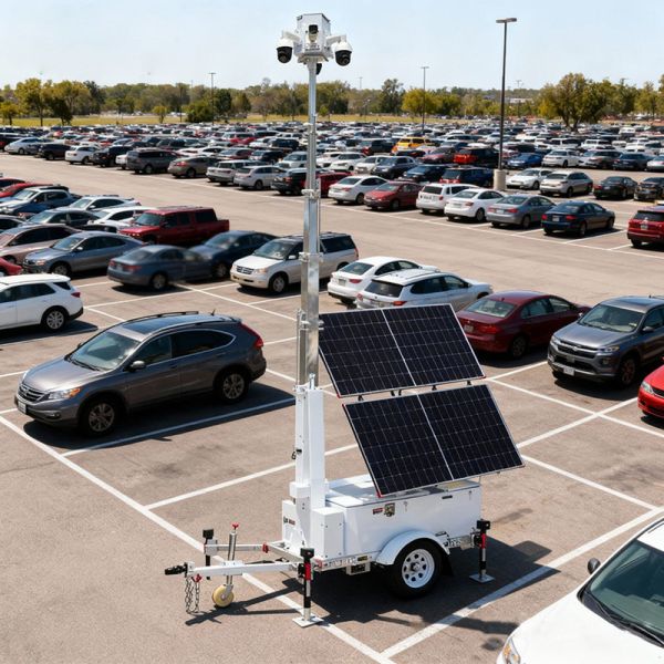 Trailer Mounted Lighting Tower Renewable Energy Technologies Solar Powered Generator Industrial Light Tower