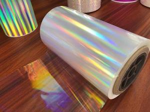 Holographic lamination film with acrylic for printing and packing