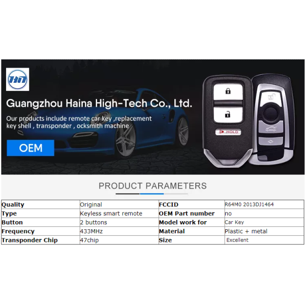 433MHz 2 buttons 47 chip Smart Remote Control Car 2013DJ1464
