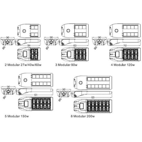 Energy saving high lumen led street light with small power 30w 50W 60W