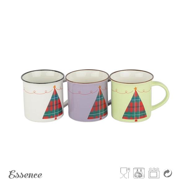 Custom Ceramic Christmas Mug / Cup Decal Printing With Logo 11OZ Eco Friendly