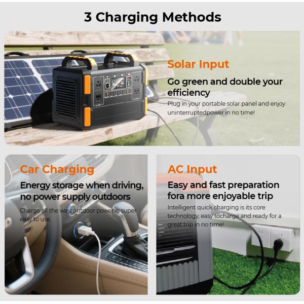 Multi-Function Solar Energy Storage 1200W Portable Power Station 110V 220V Lithium Battery Emergency Power Supply