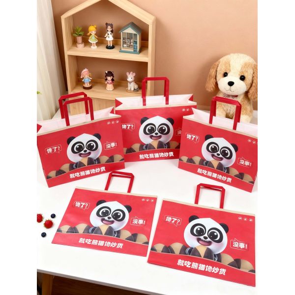 Custom Disposable Kraft Paper Twisted Handle Bag Printing MOQ 50000 Pieces