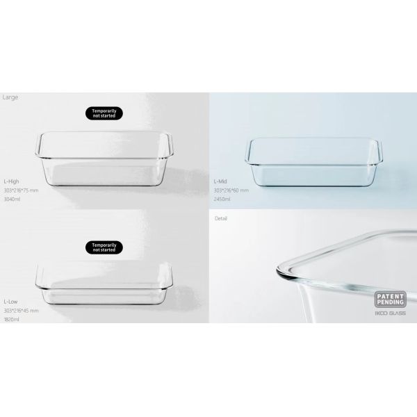IKOO Nestable Stackable Glass Food Storage Containers with Easy to Clean High Borosilicate Glass