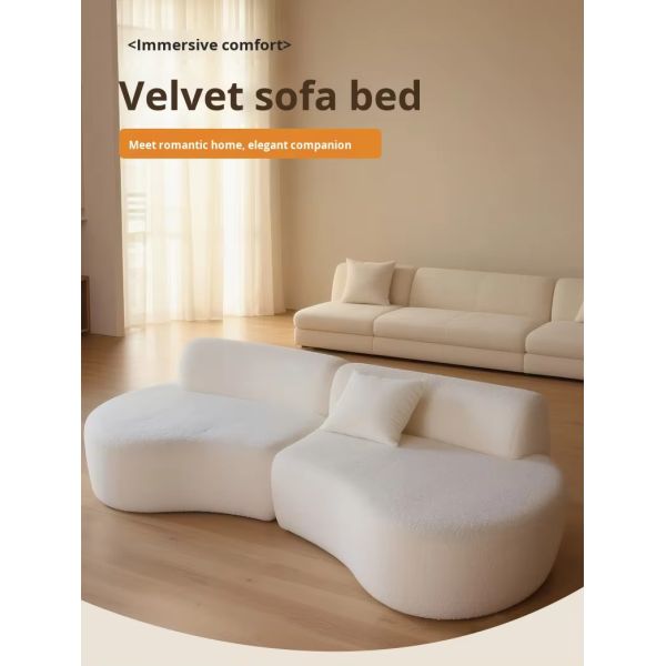 Custom Modern Curved Sectional Sofa Fabric Compressed Sofa Half Moon Design Salon Cozy Upholstered Modular Could Couch