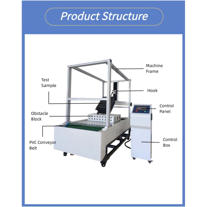 HUAKAI Protection Adjustable Speed Luggage Stairs Simulation for Test Machine Up/Down Road Condition Testing