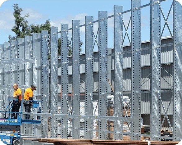 Medium Duty Cantilever Racking System Q235B Steel Industrial Cantilever Racks