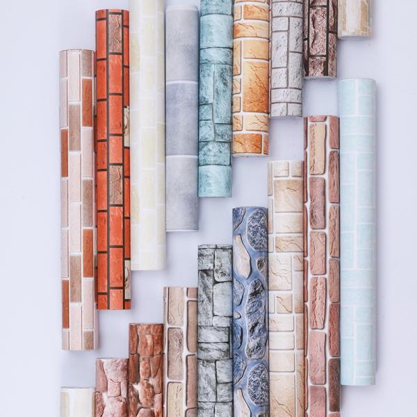 70cm * 77cm Self Adhesive Brick Wallpaper Waterproof Moistureproof 3D Wall Panels Decor Peel And Stick