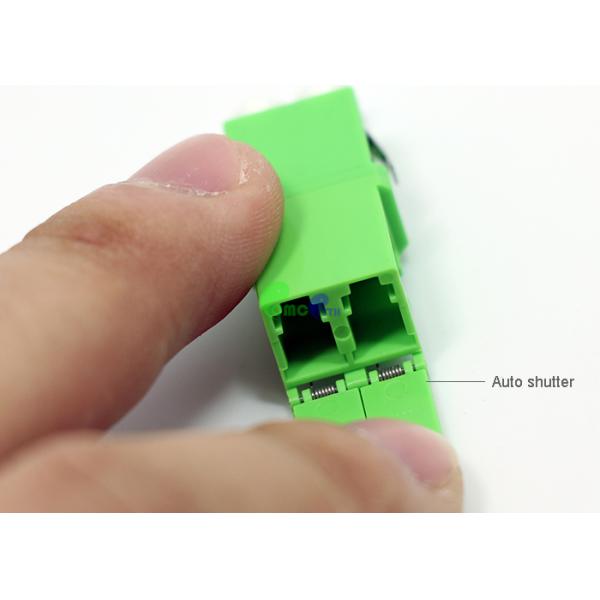 Fiber Optic Adapter LC APC to LC APC SM Bulkhead Duplex With Reduced Flange Auto Shutter