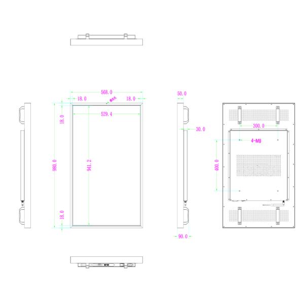 43inch High-Brightness 2500nits Window Facing Display with IPS Panel