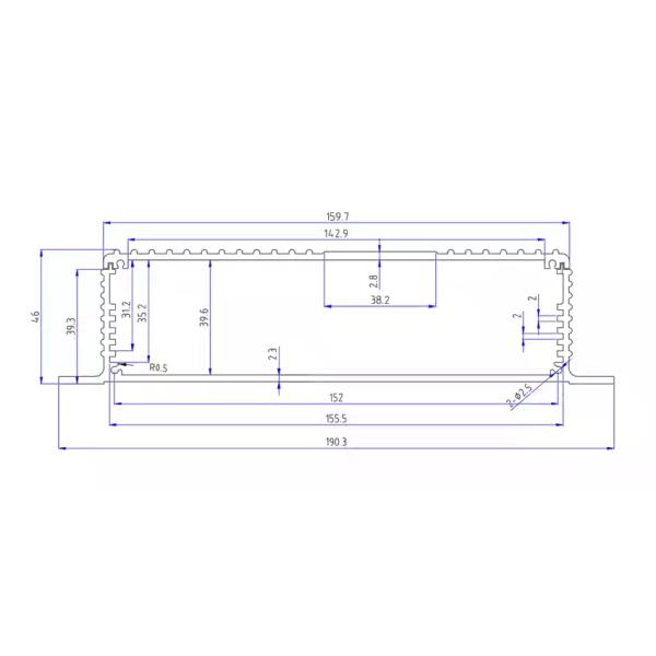 160*46*150mm Anodized Black Aluminum Cooling Case With Flange Wall Mount