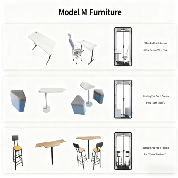 Modular Indoor Office Pod Extendable Portable Work Booth White