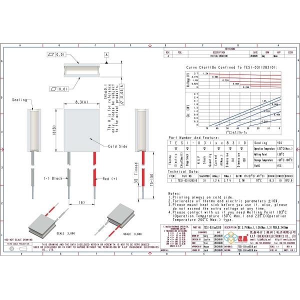 TES1-031 Series (8.3x10mm) Peltier Chip/Peltier Module/Thermoelectric Chip/TEC/Cooler