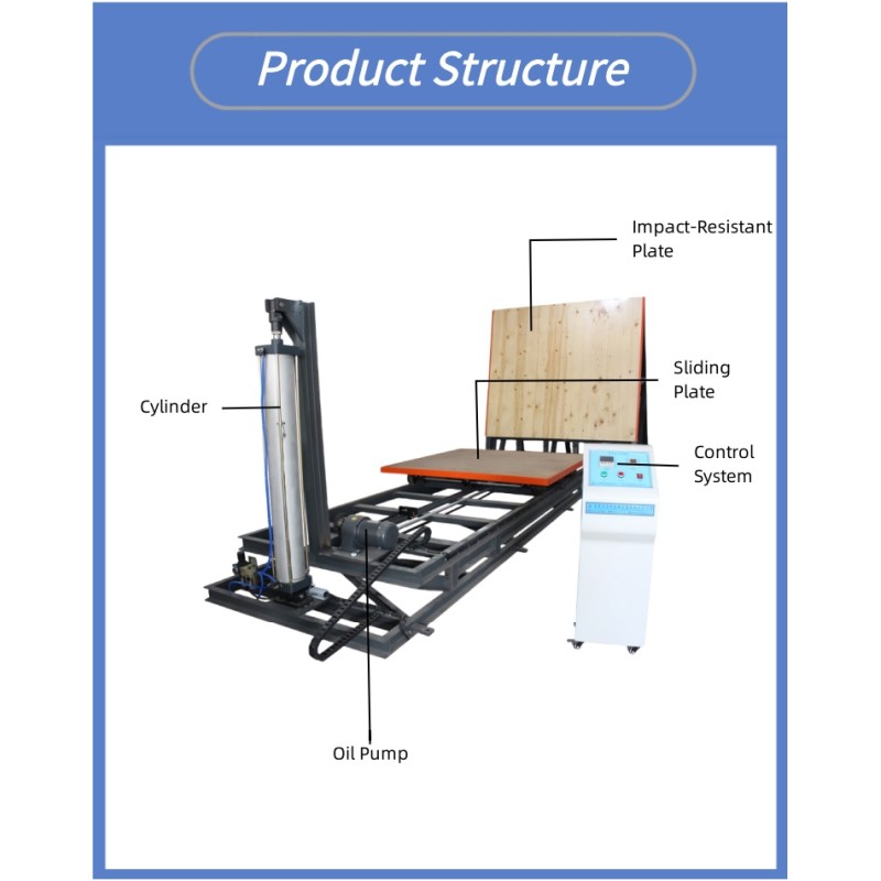 Packaging Impact Resistance and Transportation Safety Simulation Tester Inclined Impact Tester with Pneumatic Lifting Device