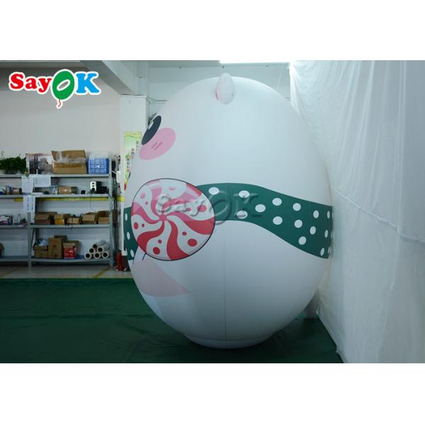 Customized Inflatable Holiday Decorations White Polar Bear Model With Printing