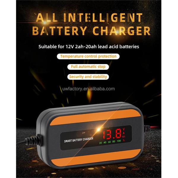 90% Charging Efficiency 12V 2A 3A 4A Car Battery Charger with Intelligent Smart Sealed Lead Acid Battery and Current Protection