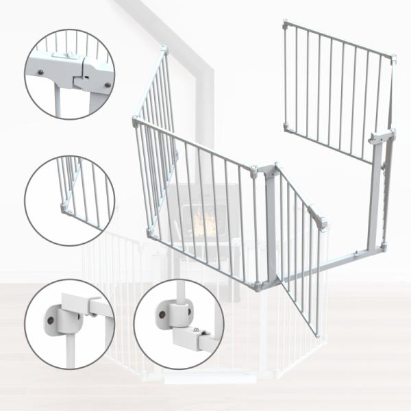 Multiscene White Foldable Baby Playpen Extendable With Automatic Lock
