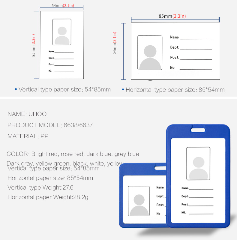 Acrylic Custom Hard Plastic Double-Sided Clear ID Card Holder