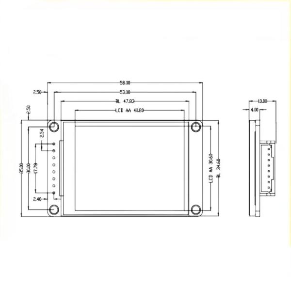 2.0 Inch Uart LCD Module 400 Cd/m2 Small LCD Display 240X320 Driver IC ST7789V