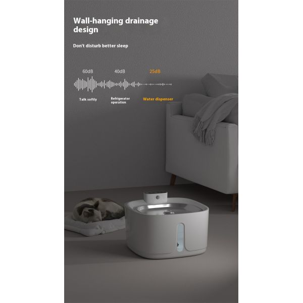 Smart Eco-Friendly Automatic Wireless Cat Dog Drinking Bowl Feeder Stainless Steel Pet Water Dispenser Silent Filter Charging