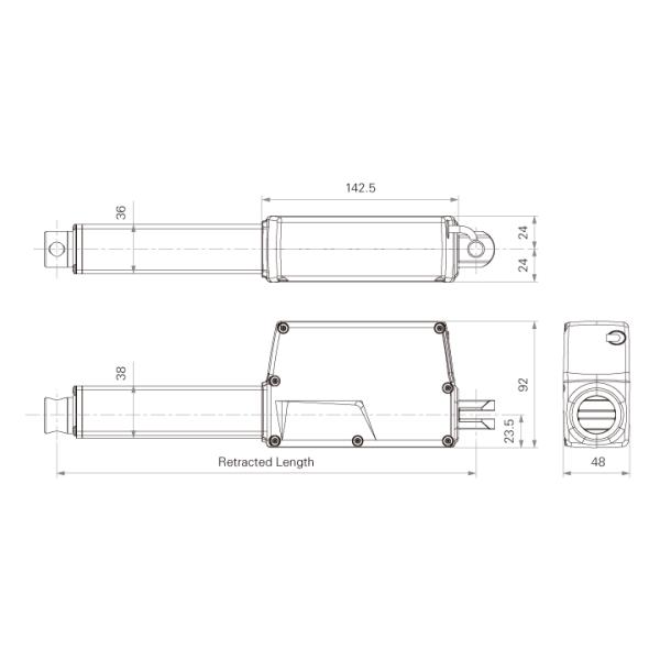 600Kg Push Force 1 ~ 2 Linear Actuators Remote Control Kit DC 24V 12V Safety Protection