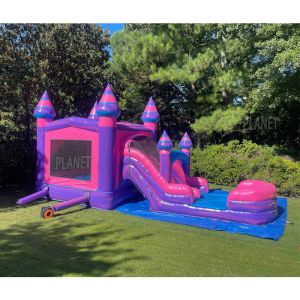 Wholesale Party Rental Pink Double Lane Bouncer Inflatable Water Slide from china suppliers