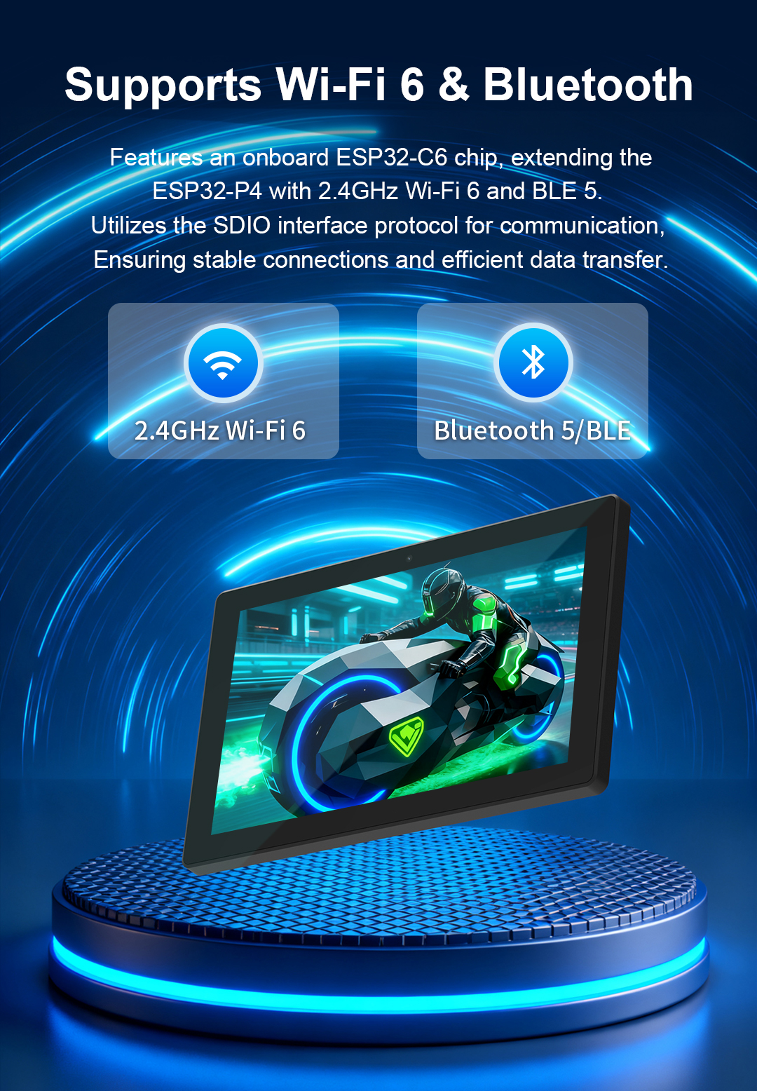 JC1060P470C_I_W_Y 7-inch IPS Full-Flat Panel ESP32-P4 Development Board with Integrated Camera and Housing