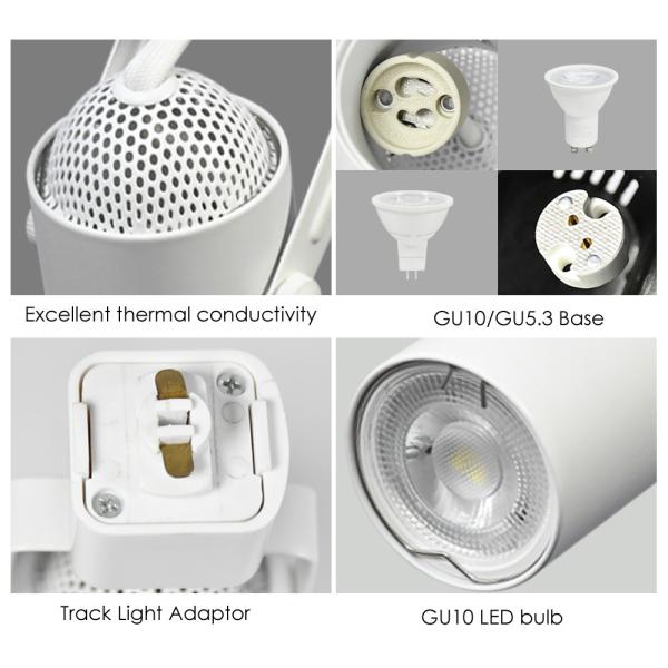 Aluminum Led Track Light GU10 Enclosure Kit / MR16 Enclosure