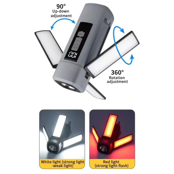 Source Factory Camping Light Three-leaf Flip Portable Flashlight Hanging Lamp Foldable Household Tent Lamp Camping Lamp