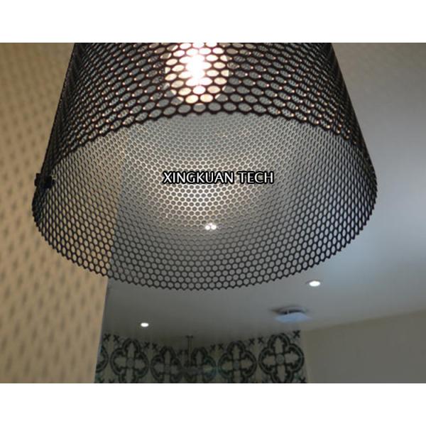 OEM ODM Punching Metal Mesh , perforated metal sheet for hotel decorative lamp