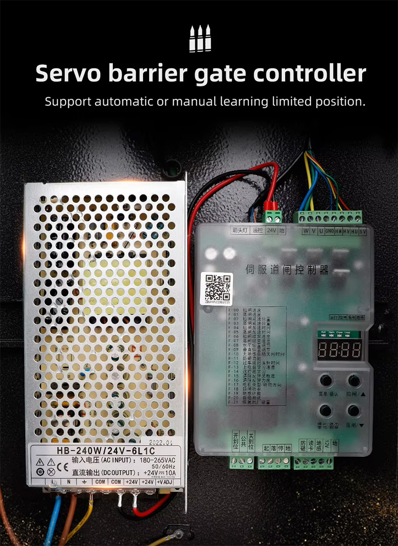 Smart Automatic Boom Barrier Gate with 24V Brushless DC Motor for Office Building Parking Management System