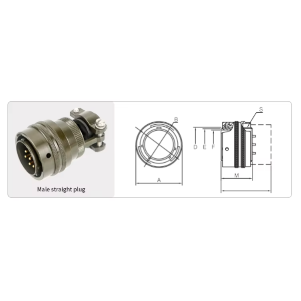Aluminum Alloy Aviation Plug Connector Circular 10 Pin Plug Connector Small With Backshell