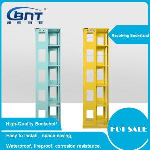 China Metal Bookshelf Revolving Storage Rack Custom Multipurpose Book Shelf on sale