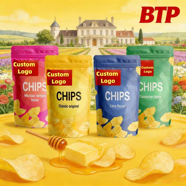 Custom Full Color Printed Stand up Pouch PE Material High for Moisture Proof Resealable Zipper Food Grade Snack Packaging
