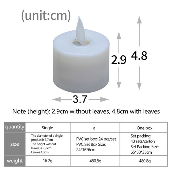 50pcs Rechargeable Flickering LED Tea Light Electric Tea Light D3.7*H4.9cm for Party Decorations