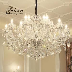 China White Crystal Chandelier Lights Crystal Ceiling Lamp Decoration 100CM on sale
