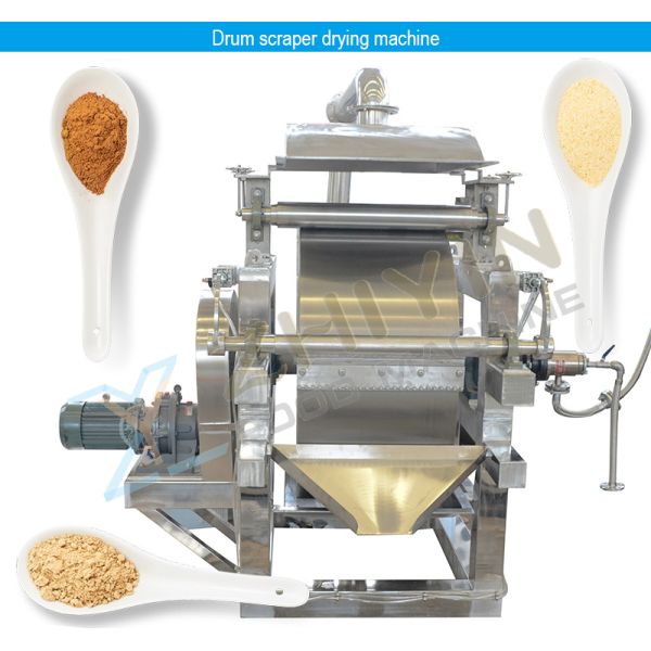 SUS304 Sticky Material Potato Starch Drum Scraper Drying Machine Potato Starch Steam Heating Drum Scraper Drying Machine Customization