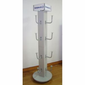 Four Sides Motorcycle Helmet Display Rack With Metal Hooks 16 Crash Helmet