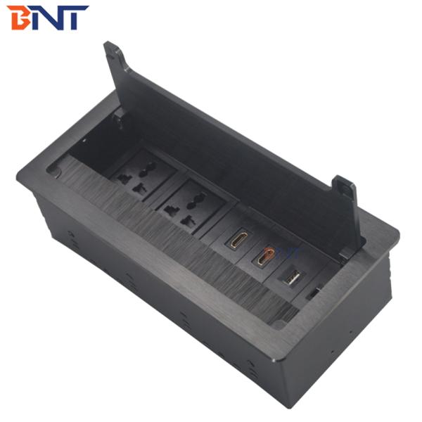 Double universal power conference hidden desktop electrical socket outlet