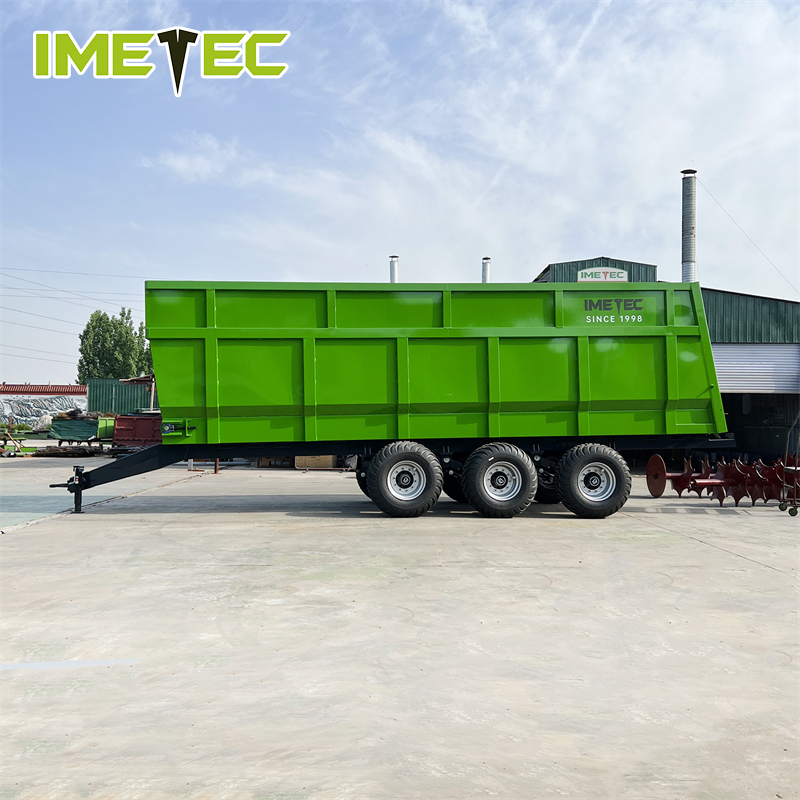 Agricultural Solid Manure Spreader Trailer Ground Driven For Handling And Distribution