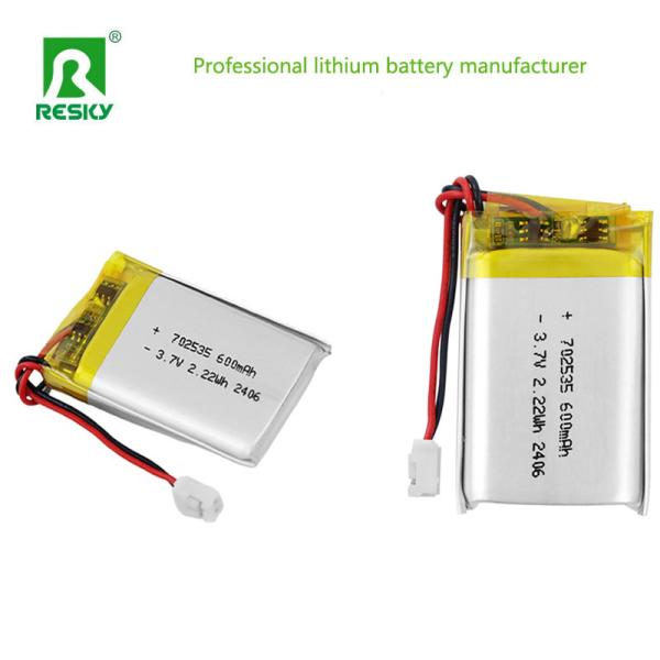 Solar Lipo Battery Cell LP702535 3.7V 600mAh 2.22wh Rechargeable Lithium Batteries For Speaker