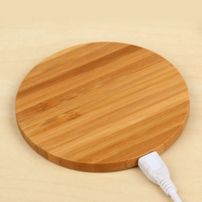 Ultra Thin QI Wireless Charger , Bamboo QI Wireless Charger OEM Available
