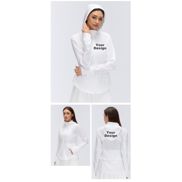 Cool Touch UPF50+ Sun Protection Jacket, Detachable Hood Packable UV Block Outdoor Coat | Custom Logo OEM ODM Available
