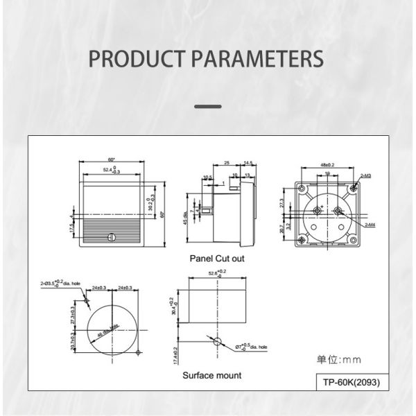 Ymiho TP-60K 20/5A Analog AC Ammeter for Welding & Distribution