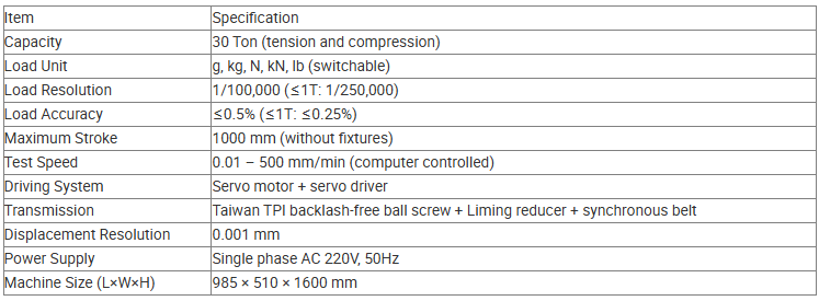 30KN Tensile and Compression Testing Machine Digital Display Universal Tensile Testing Machine Wire Tension Testing Machine