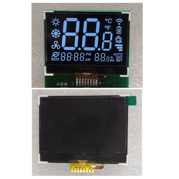 Factory Customized Digit Lcd VA Type Cog LCD Display Module With White Backlight For Smart Home Temperature Controller