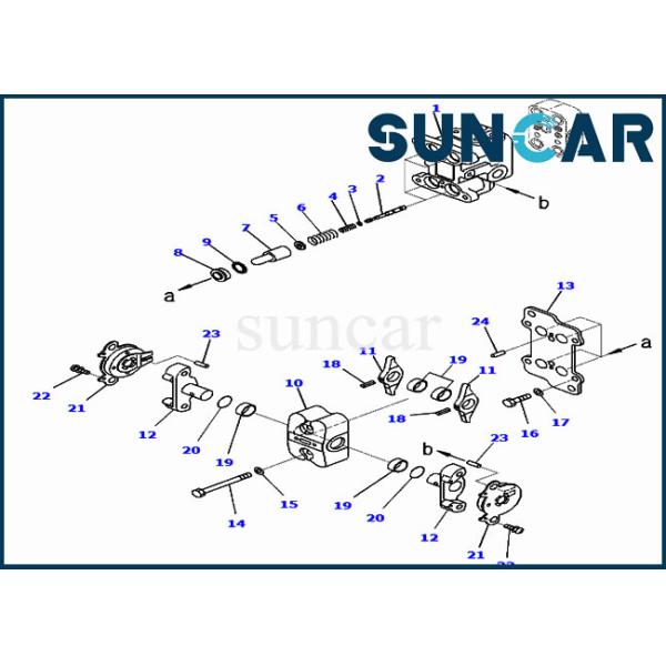 Travel Pilot Control Valve Seal Kit 702-16-04250 Overseas Version For PC160LC-7 PC220-7 PC270-7 Komatsu